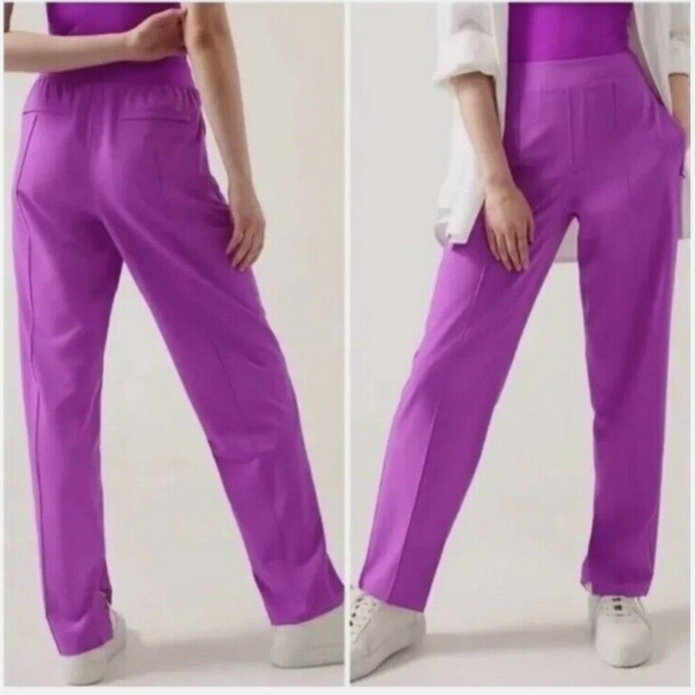 NEW ATHLETA Vienna Slim Leg Pants Size 2 Jazzy Purple
